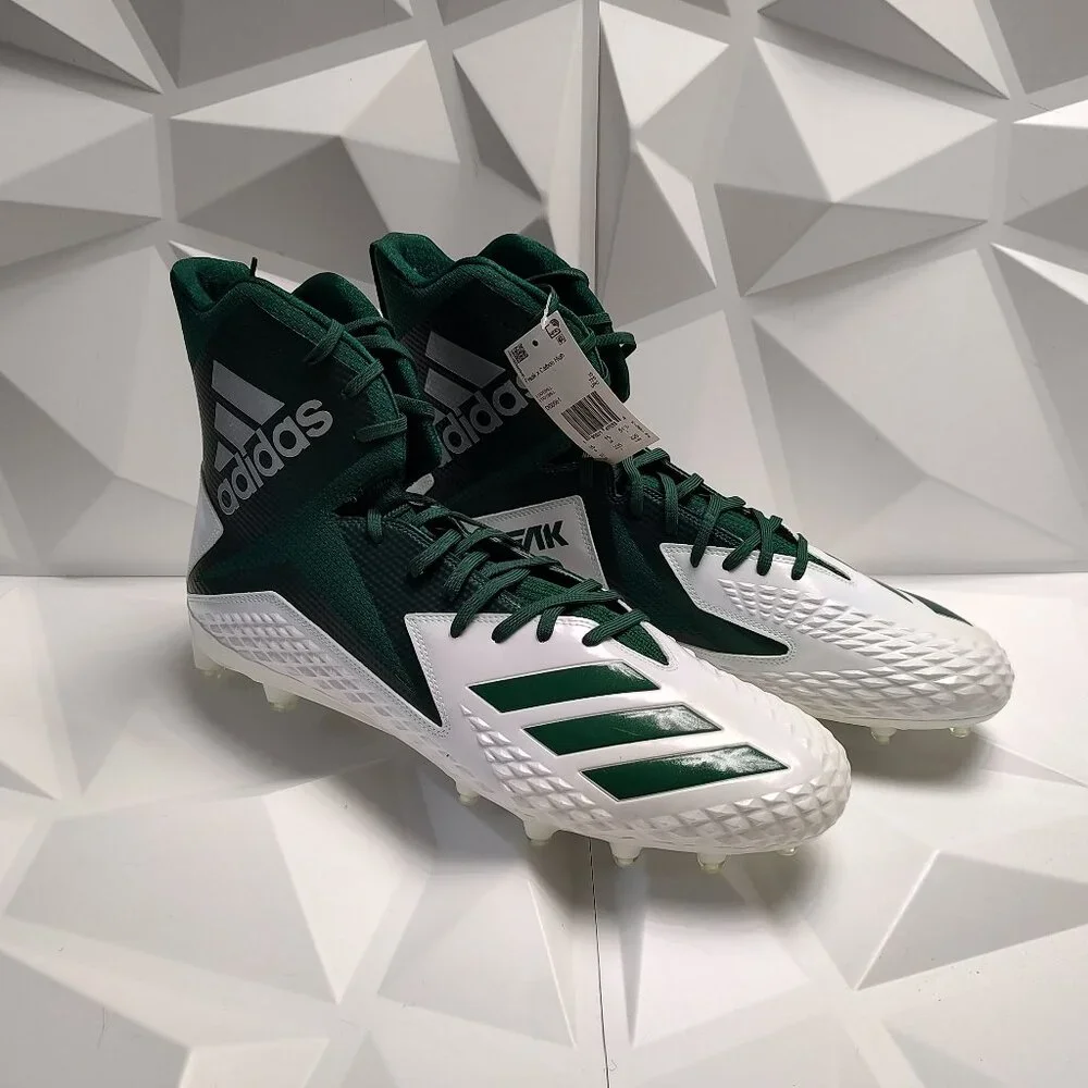 Adidas Mens Football Cleats 16 White Green Shoe Lacrosse Freak X Carbon High - Picture 4 of 13